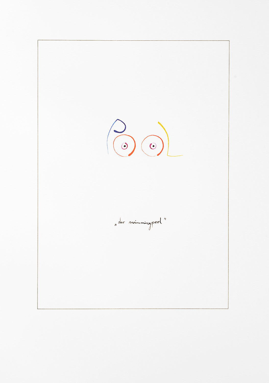 Lothar Bührmann- Cartoons, Mappe Cinema, Der Swimmingpool, Karton 42x30cm, 2014