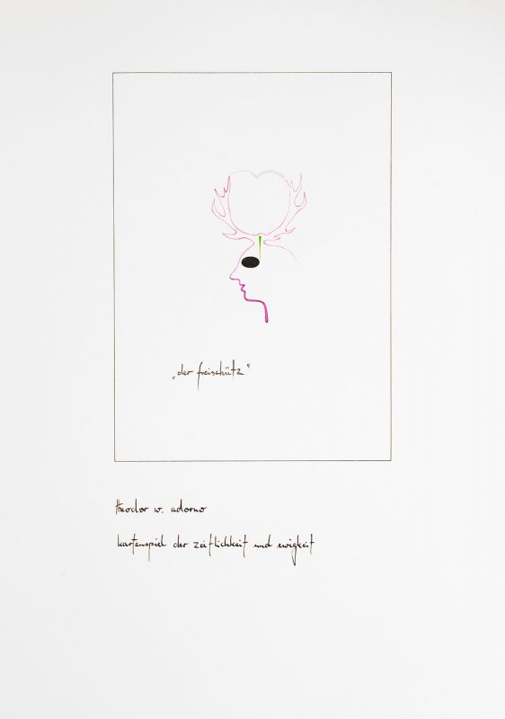 Lothar Bührmann, Cartoons opera I, Der Freischütz, Karton 42x30cm, 2014