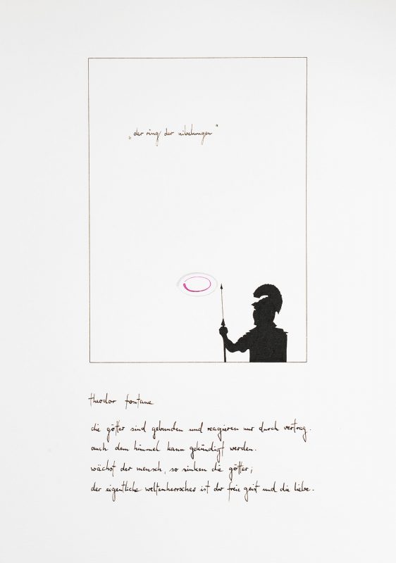 Lothar Bührmann, Cartoons opera I, Der Ring der Nibelungen, Karton 42x30cm, 2014