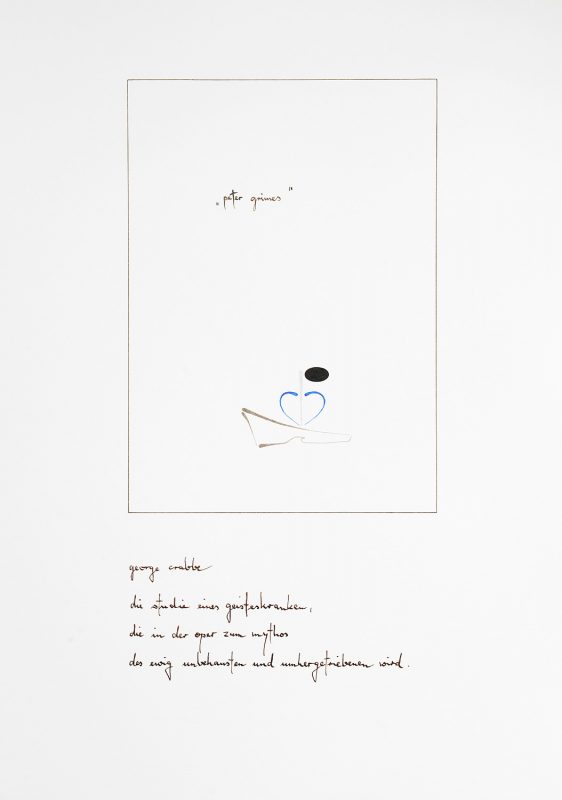 Lothar Bührmann, Cartoons opera I, Peter Grimes, Karton 42x30cm, 2014