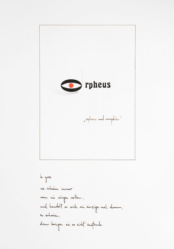 Lothar Bührmann, Cartoons opera I, Orpheus und Euridike, Karton 42x30cm, 2014